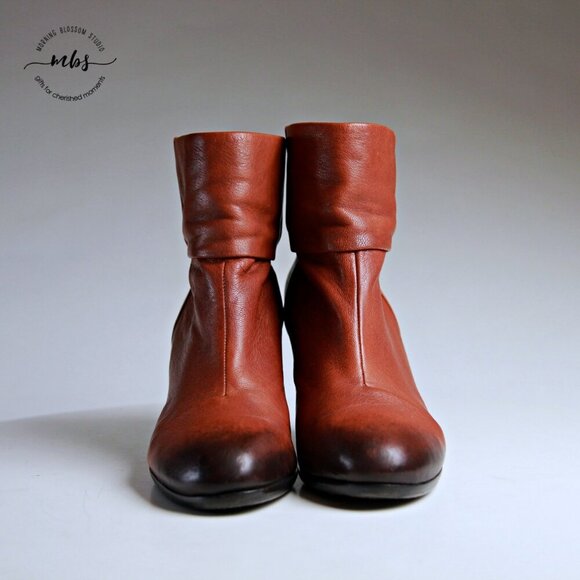 Vince Camuto Hadley Leather Heel Ankle Boots Brown Women 8 - Picture 6 of 13